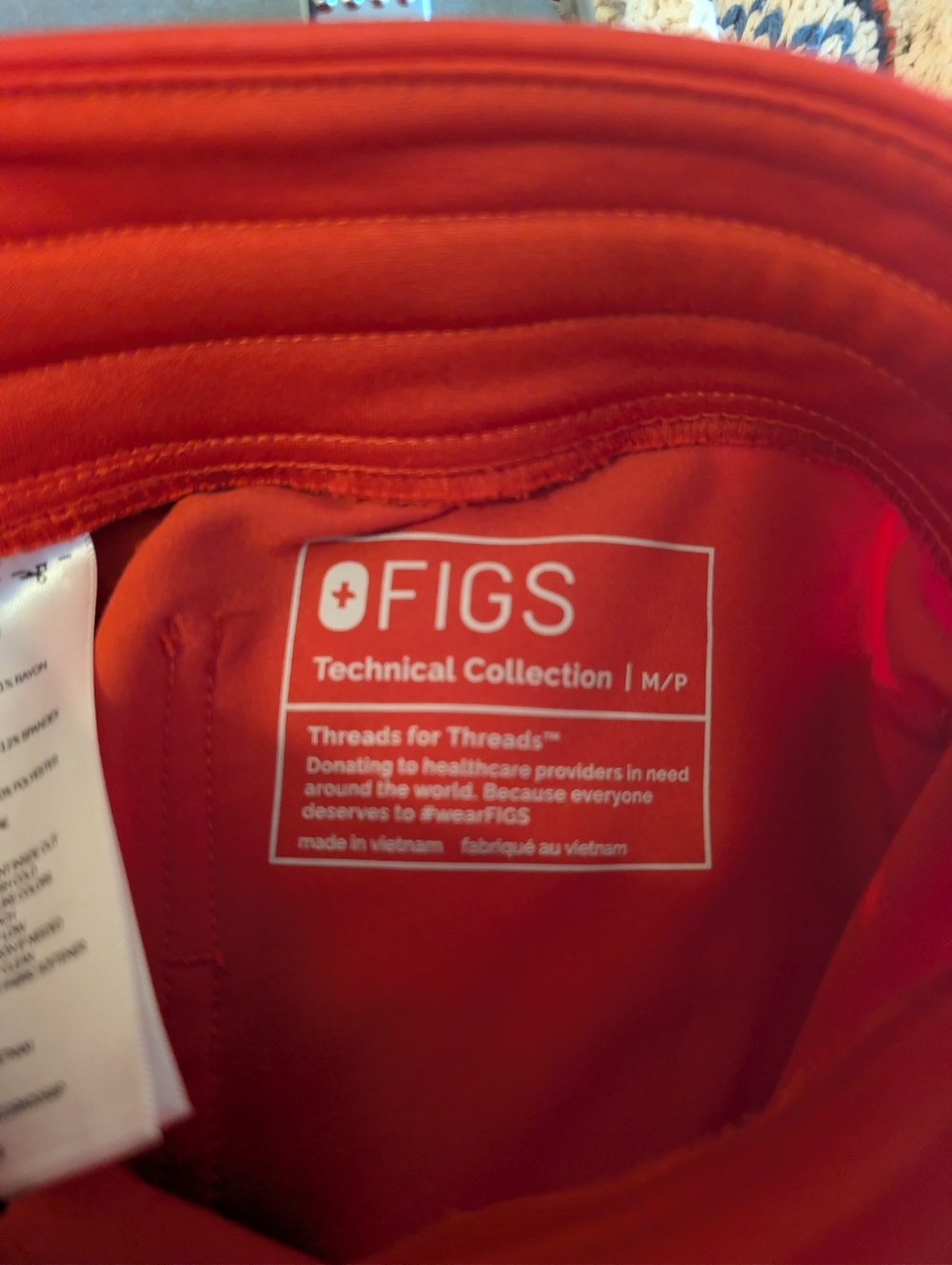 Figs Women Joggers, Red- Raspberry Color Medium Petite - Picture 5 of 6